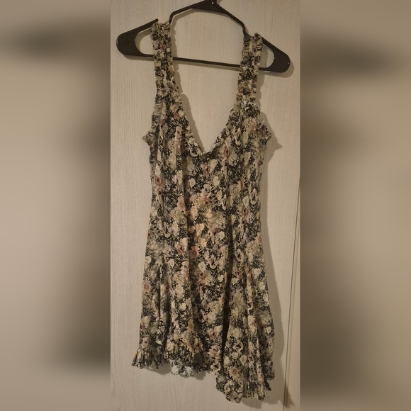 Zara x Kate Moss Silk Floral Asymmetrical Ruffle Mini Dress – Size L – NWT - Picture 2 of 7